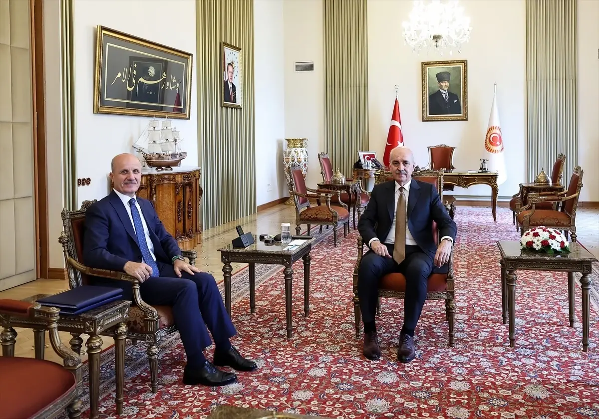 TBMM Başkanı Numan Kurtulmuş, YÖK Başkanı Erol Özvar’ı Kabul Etti